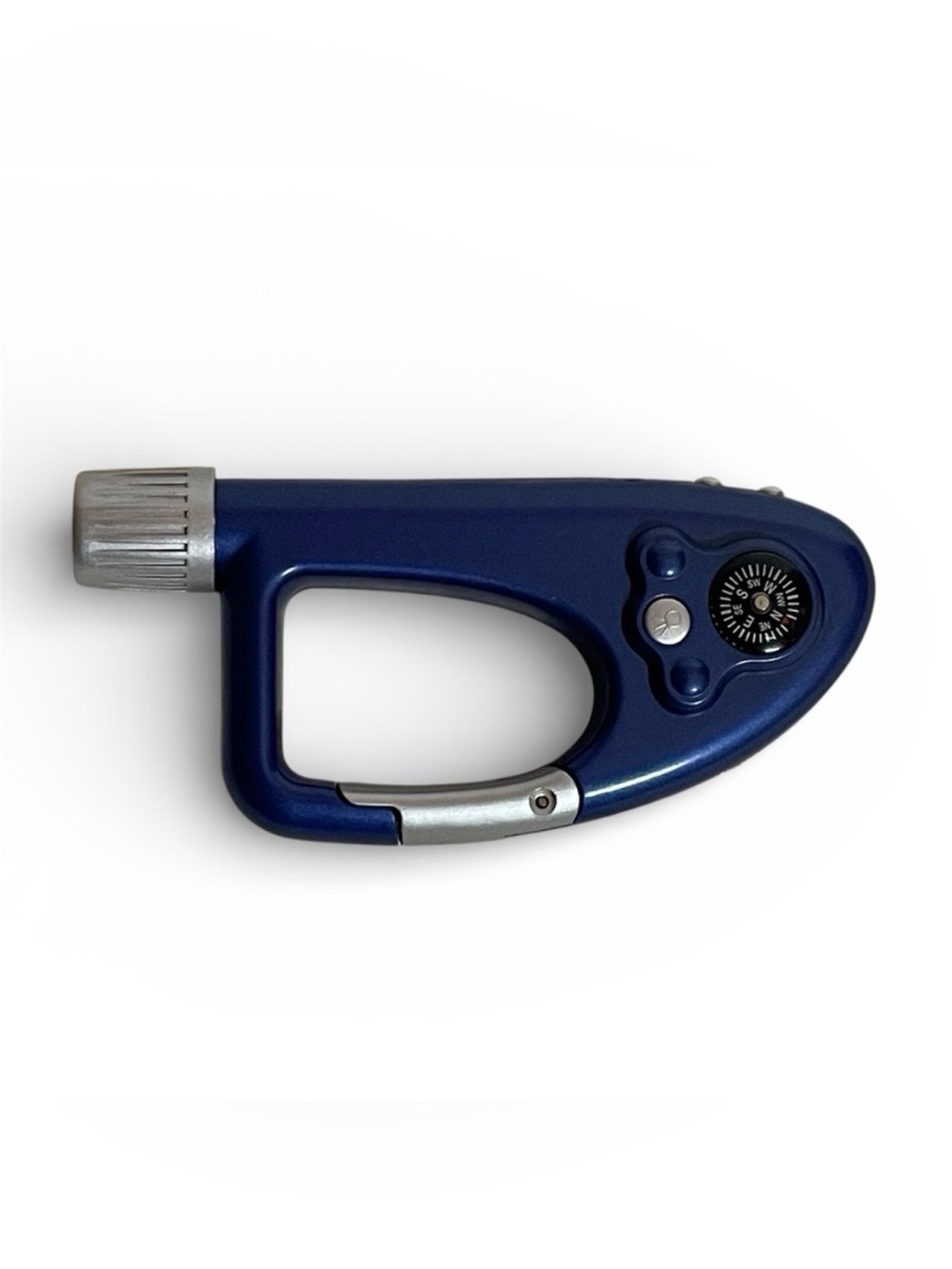 Vintage Small Blue and Silver Clip On Radio With Compass and Flashlight